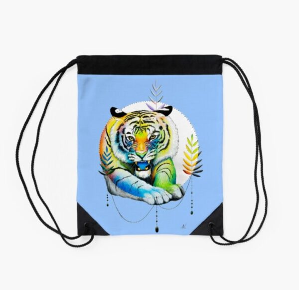 Turnbeutel Tiger blau