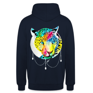 Kaputzenpullover Leopard dunkelblau