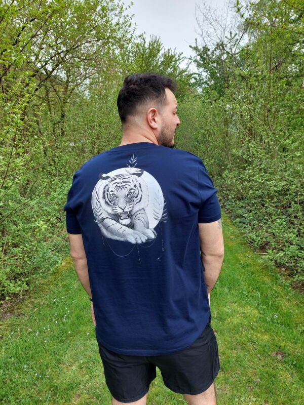 Unisex-Bio-Baumwoll-T-Shirt Tiger blau