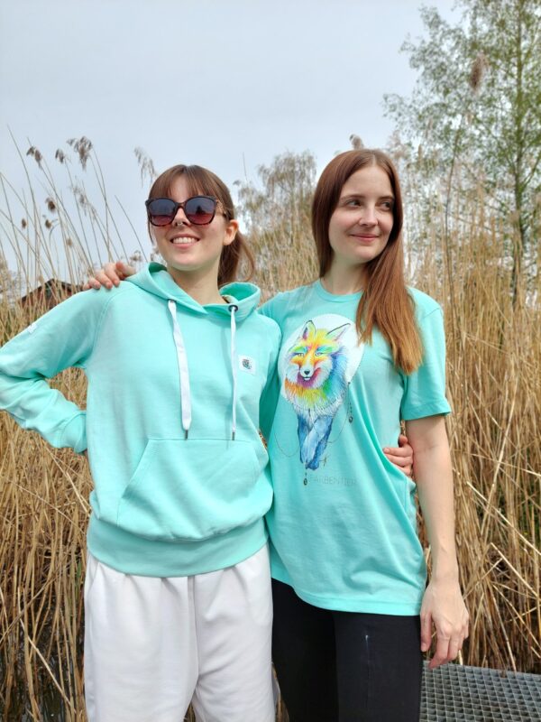 Unisex-T-Shirt Fuchs türkis - Image 4