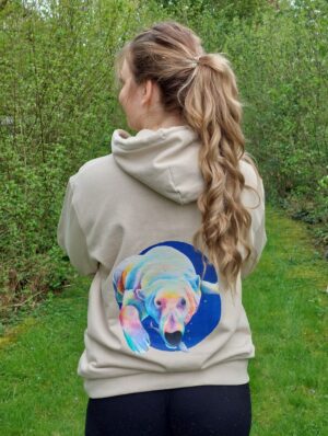 Umweltfreundlicher Unisex-Kapuzenpullover Eisbär beige