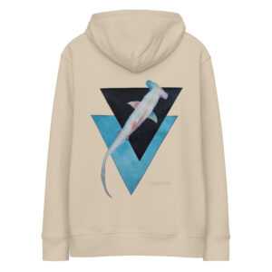 Umweltfreundlicher Unisex-Kapuzenpullover Hai beige